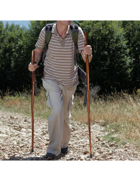 Bastones de Senderismo Mezchi 2 Paquete Madera Natural 121.92 cm