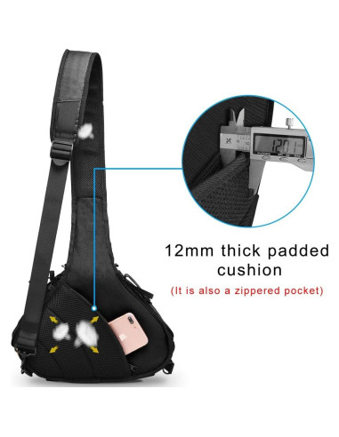 Mochila Sling CADeN para Cámara DSLR Impermeable Negra