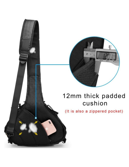 Mochila Sling CADeN para Cámara DSLR Impermeable Negra