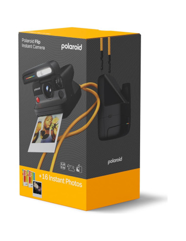 Cámara Instantánea Polaroid Flip + 16 Fotos de Color - Negro