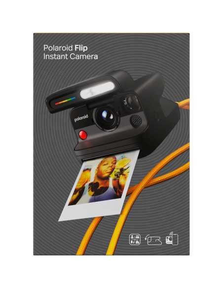 Cámara Instantánea Polaroid Flip + 16 Fotos de Color - Negro