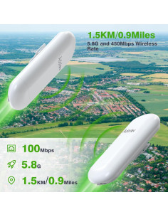 Puente Inalámbrico Adalov CPE467 1.5KM 5.8GHz IP65 2