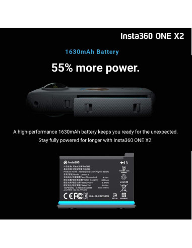 Cámara 360 Insta360 ONE X2 - 5.7K, Estabilización, 128GB