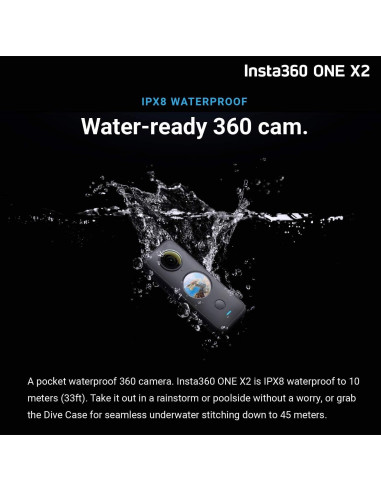 Cámara 360 Insta360 ONE X2 - 5.7K, Estabilización, 128GB