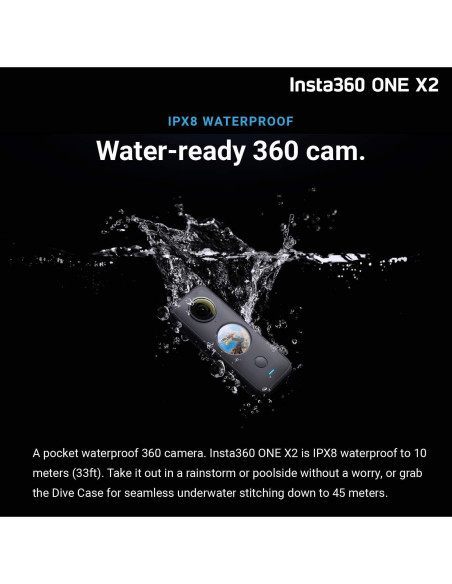 Cámara 360 Insta360 ONE X2 - 5.7K, Estabilización, 128GB