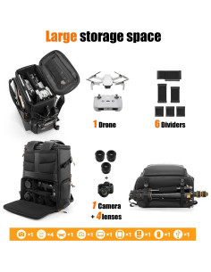 Mochila para cámara Cwatcun profesional a prueba de agua 32.9x21x42cm 2