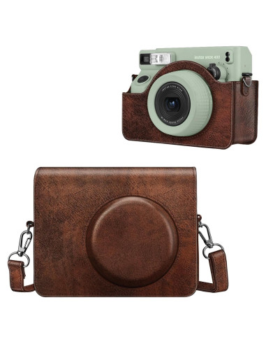 Funda Protectora Fintie para Cámara Fujifilm Instax Wide 400 - Cuero Vegano Marrón