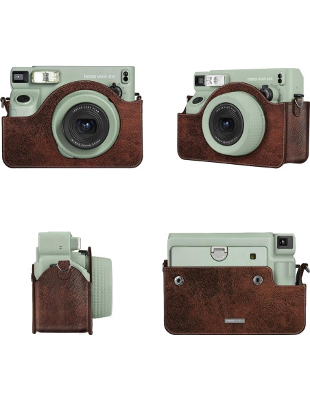 Funda Protectora Fintie para Cámara Fujifilm Instax Wide 400 - Cuero Vegano Marrón