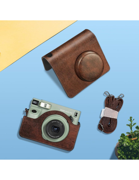 Funda Protectora Fintie para Cámara Fujifilm Instax Wide 400 - Cuero Vegano Marrón