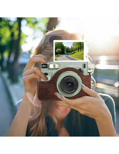 Funda Protectora Fintie para Cámara Fujifilm Instax Wide 400 - Cuero Vegano Marrón