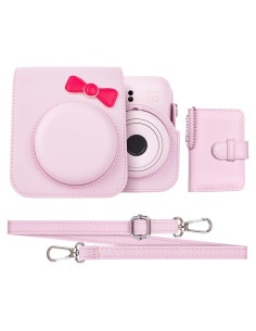 Funda de cámara Fujifilm Instax Mini 12 con álbum rosa