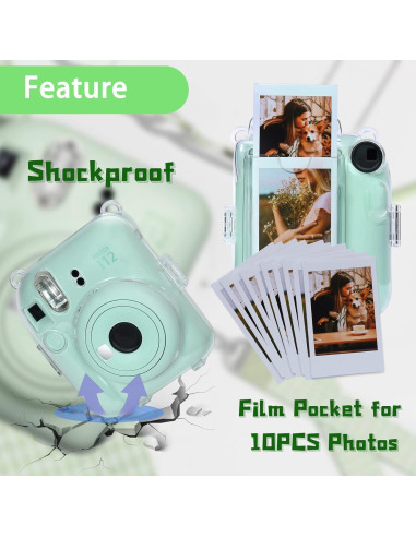 Funda Transparente Aenllosi para Fujifilm Instax Mini 12 - Protección y Almacenamiento