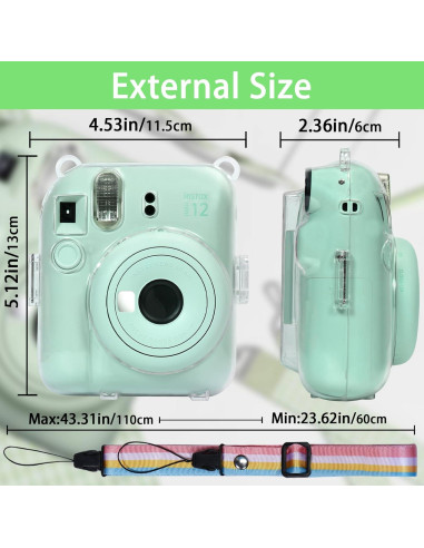 Funda Transparente Aenllosi para Fujifilm Instax Mini 12 - Protección y Almacenamiento