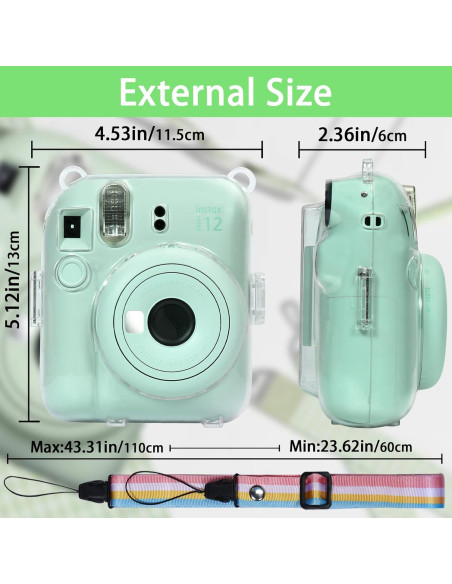 Funda Transparente Aenllosi para Fujifilm Instax Mini 12 - Protección y Almacenamiento