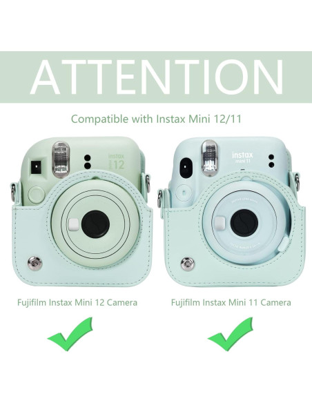 Funda Protectora Aenllosi para Fujifilm Instax Mini 11/12 Verde Menta