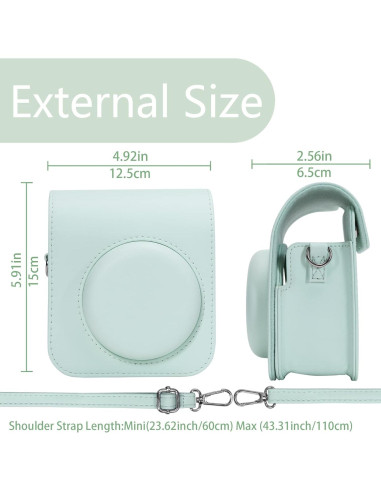 Funda Protectora Aenllosi para Fujifilm Instax Mini 11/12 Verde Menta