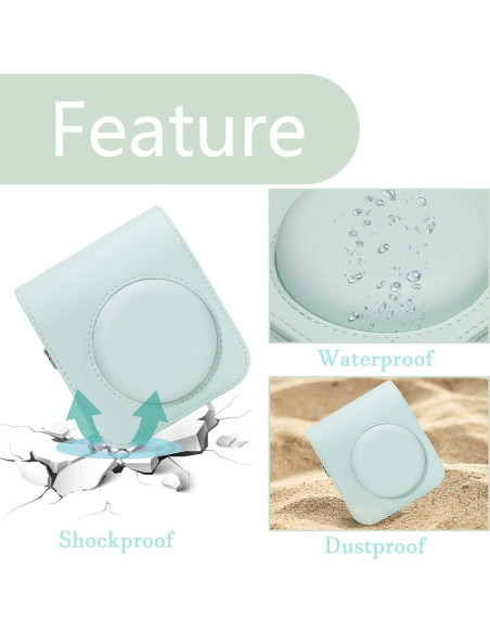 Funda Protectora Aenllosi para Fujifilm Instax Mini 11/12 Verde Menta