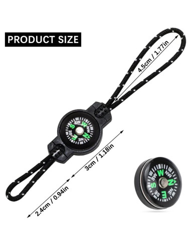 20 Piezas Brújula Mini de Supervivencia Qpower para Camping