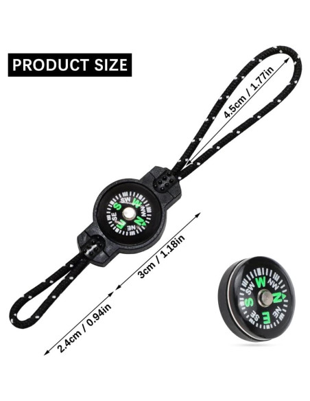 20 Piezas Brújula Mini de Supervivencia Qpower para Camping