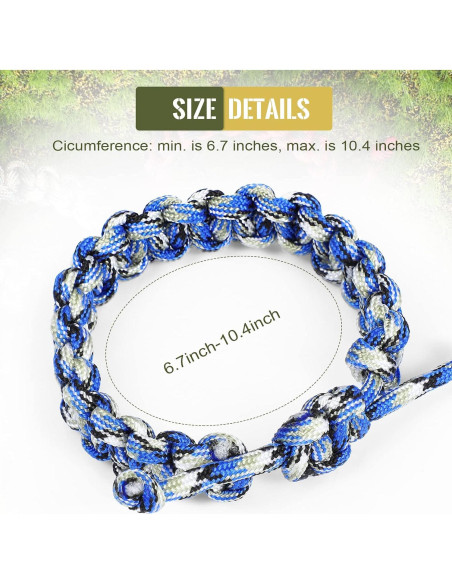 Bonuci 24 Pulseras de Paracord Ajustables para Supervivencia