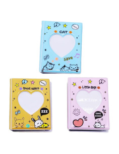 Álbum de Fotos Mini Halyuhn 3 Paquetes 32 Bolsillos Corazón