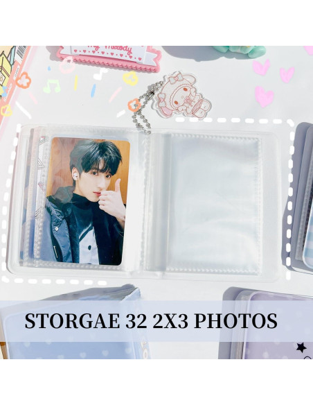 Álbum de Fotos Mini Halyuhn 3 Paquetes 32 Bolsillos Corazón