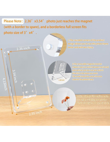 Mini Marcos Magnéticos LIANHELILAI 6x9 cm Acrílico 2 Pzs