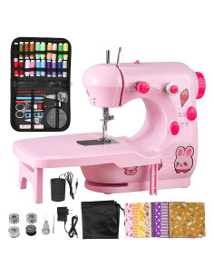Mini Máquina de Coser Plys Rosa para Principiantes 1.36 kg