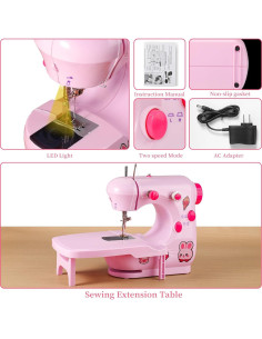 Mini Máquina de Coser Plys Rosa para Principiantes 1.36 kg 2