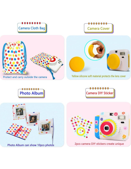 Cámara Instantánea POPOTO con Funda y Accesorios - Kit Completo