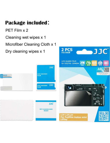 Protector de Pantalla PET JJC para Fujifilm Instax Mini Liplay - 2 Pack