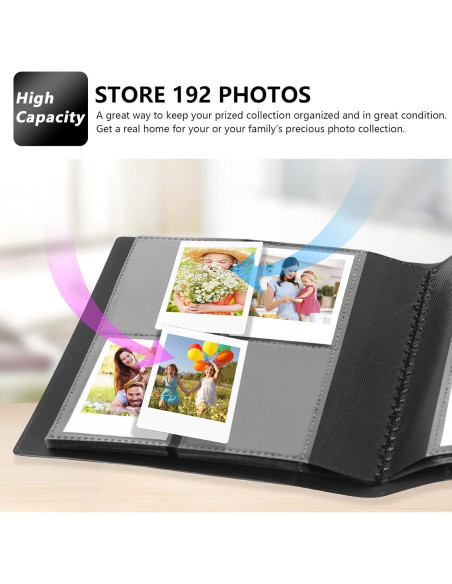 Álbum de fotos Rekeen 256 bolsillos para Polaroid Go Negro