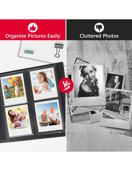 Álbum de fotos Rekeen 256 bolsillos para Polaroid Go Negro