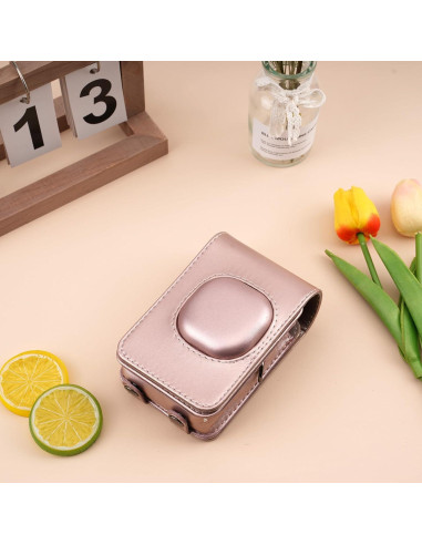 Funda Protectora Frankmate para Fujifilm Instax Mini Liplay Oro Rosa