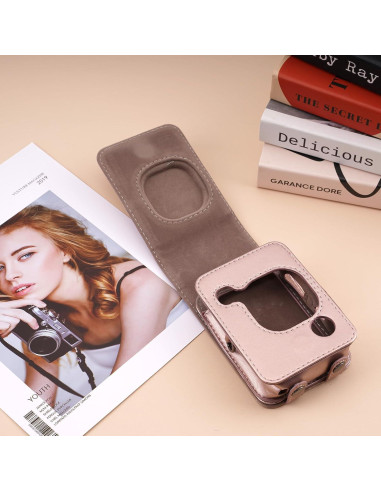 Funda Protectora Frankmate para Fujifilm Instax Mini Liplay Oro Rosa