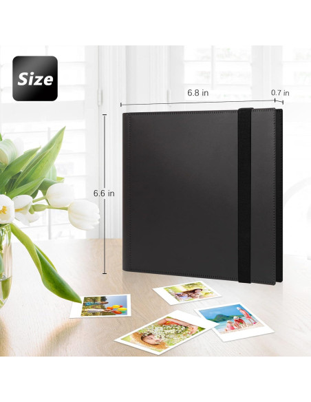 Álbum de fotos Rekeen 256 bolsillos para Polaroid Go Negro