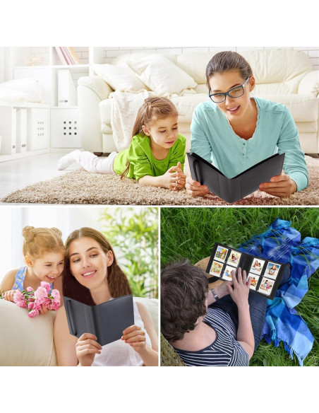 Álbum de fotos Rekeen 256 bolsillos para Polaroid Go Negro