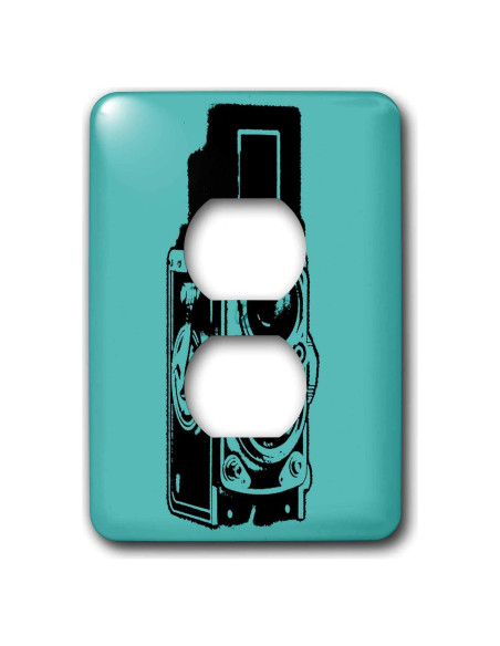 Cubierta de Enchufe 2 Clavijas 3dRose Cámara Vintage TLR