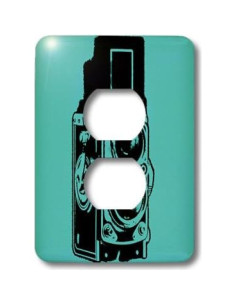 Cubierta de Enchufe 2 Clavijas 3dRose Cámara Vintage TLR 2