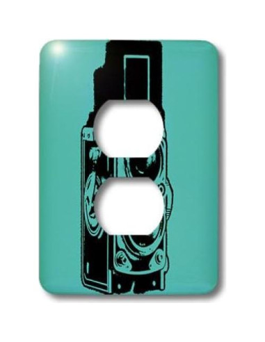 Cubierta de Enchufe 2 Clavijas 3dRose Cámara Vintage TLR