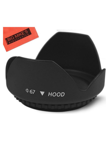 Capucha de lente 67mm Big Mike's para Canon, Nikon, Sony y más