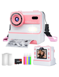 Cámara Instantánea para Niños FOHOA D101 Rosa 1080P con MP3