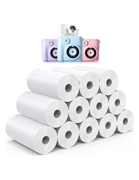 12 Rollos de Papel Térmico Hikkon para Impresión Instantánea