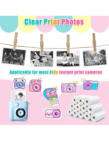 12 Rollos de Papel Térmico Hikkon para Impresión Instantánea