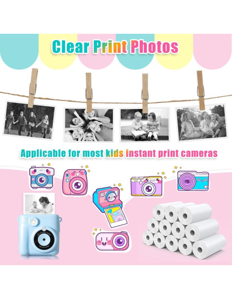 12 Rollos de Papel Térmico Hikkon para Impresión Instantánea