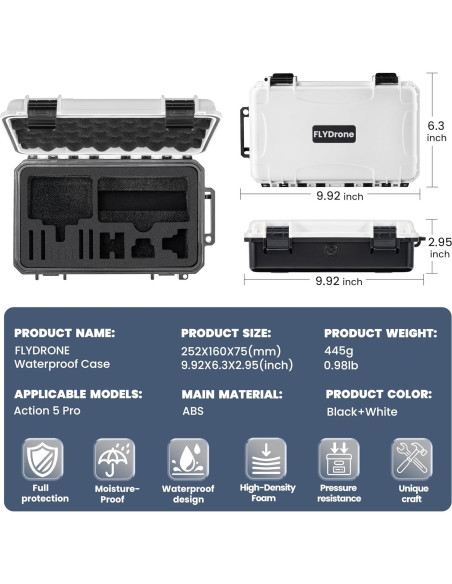 Estuche Duro Impermeable FLYDrone para DJI Osmo Action 5 Pro/4