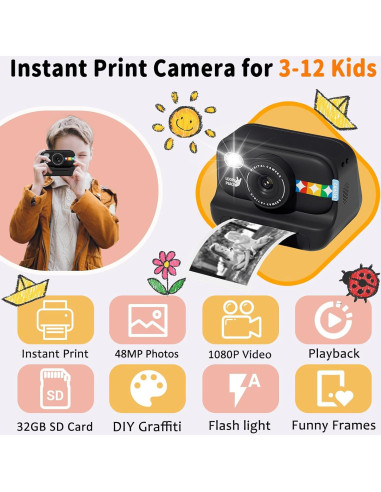 Cámara Instantánea JOYTRIP para Niños 48MP Video 1080P
