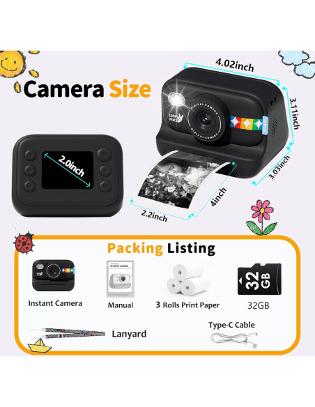 Cámara Instantánea JOYTRIP para Niños 48MP Video 1080P