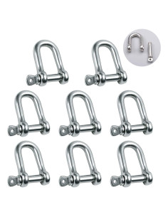 Grillete en D de acero inoxidable 304 4mm 8 piezas alta resistencia