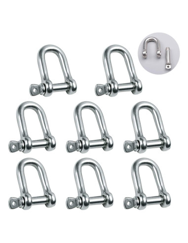 Grillete en D de acero inoxidable 304 4mm 8 piezas alta resistencia